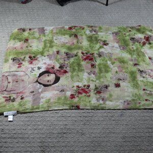 NWOT Kelly Rae Roberts Green and Pink 70"x24" Floral Scarf